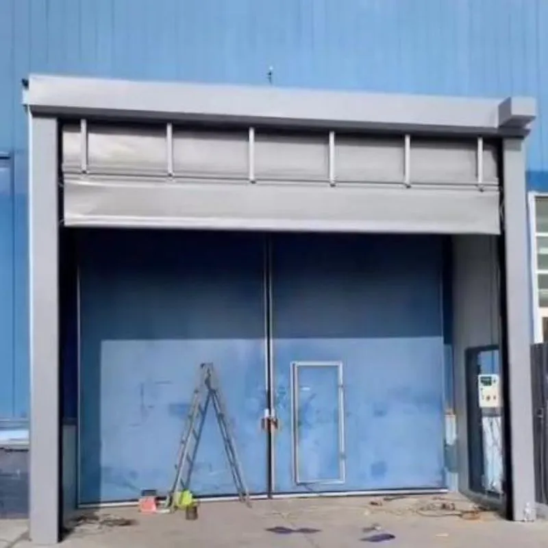 Underground garage entrance and exit stacking doors